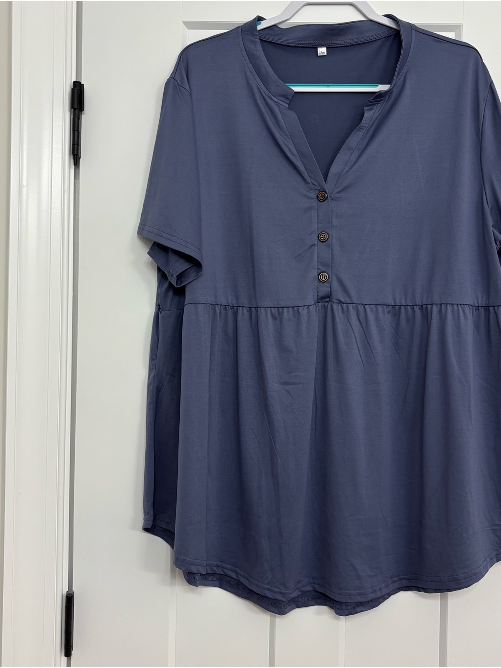 Amazon Slate Blue Short-Sleeve Peplum Tunic